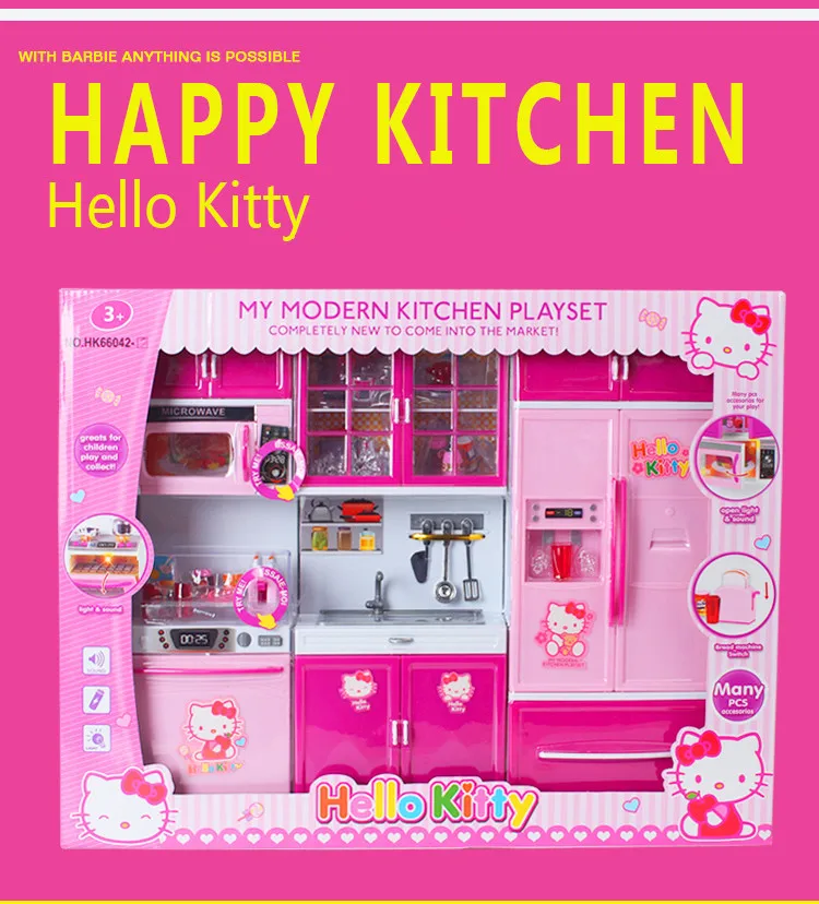 Имитация кухонной игрушки ролевые игры набор для приготовления пищи hello kitty Мать Сад кухонная утварь котелок кастрюля детский подарок посуда