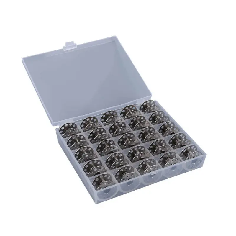 

25pcs Stainless Steel Sewing Machine Bobbins Spools for Brother Janome Singer Elna Bernina Toyota Needlework Crafts Tool
