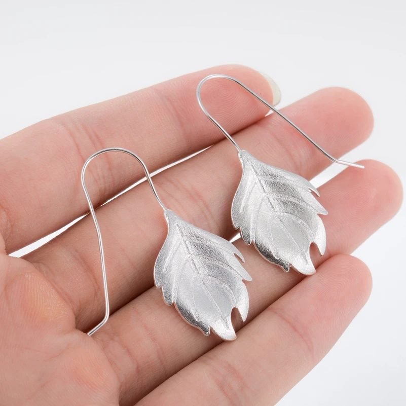 Shuangshuo Leaf Vintage Earrings Long Earrings Leaves Stud Earrings for