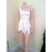 Женское Новое поступление латексные платья белые лепестки одежды