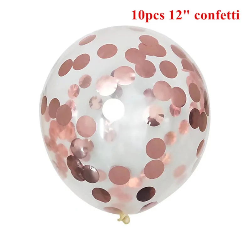 40 дюймов розовое золото номер фольга Воздушные шары конфетти латекс свадебный шар для украшения детского душа 1-й день рождения поставки - Цвет: 10pcs