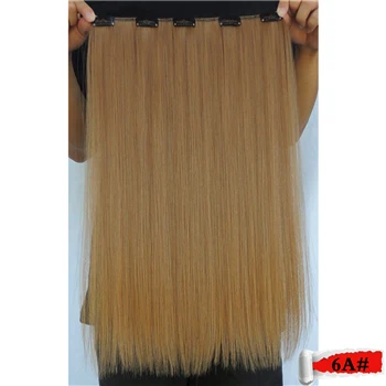 5 шт./лот Xi. rocks 5 заколки для наращивания волос 50 см синтетические волосы для наращивания 50 г прямые зажимы для волос Золотой коричневый 6A - Цвет: #6