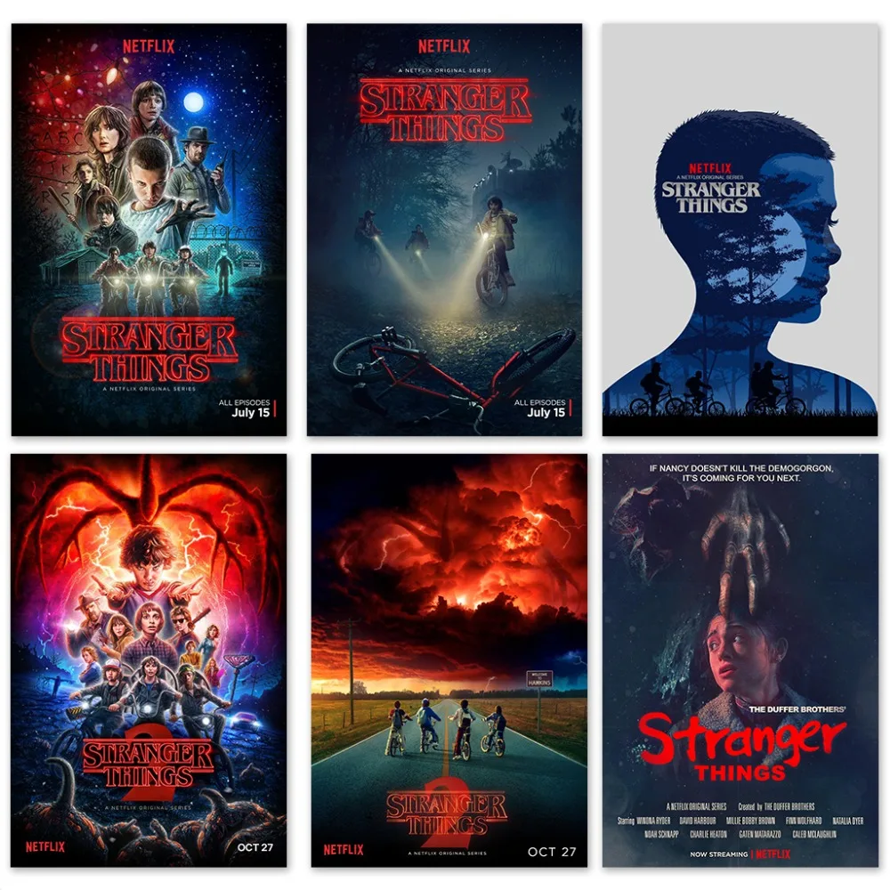Stranger Things Tv Poster Silk Fabric Posters and Prints