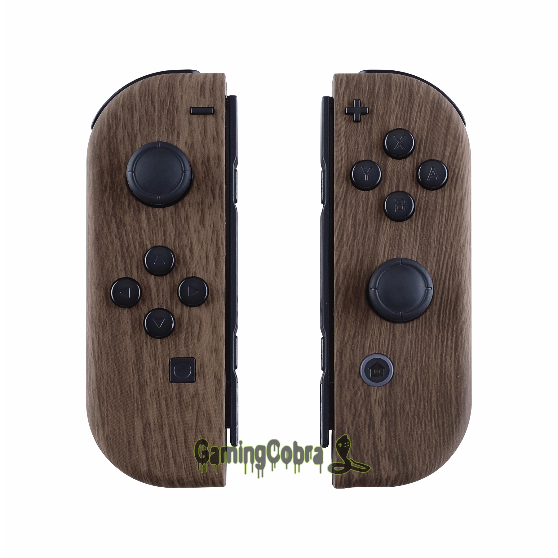 

Wood Grain Soft Touch Controller Housing with Full Set Buttons DIY Replacement Shell Case for Nintendo Switch Joy-Con - CS201