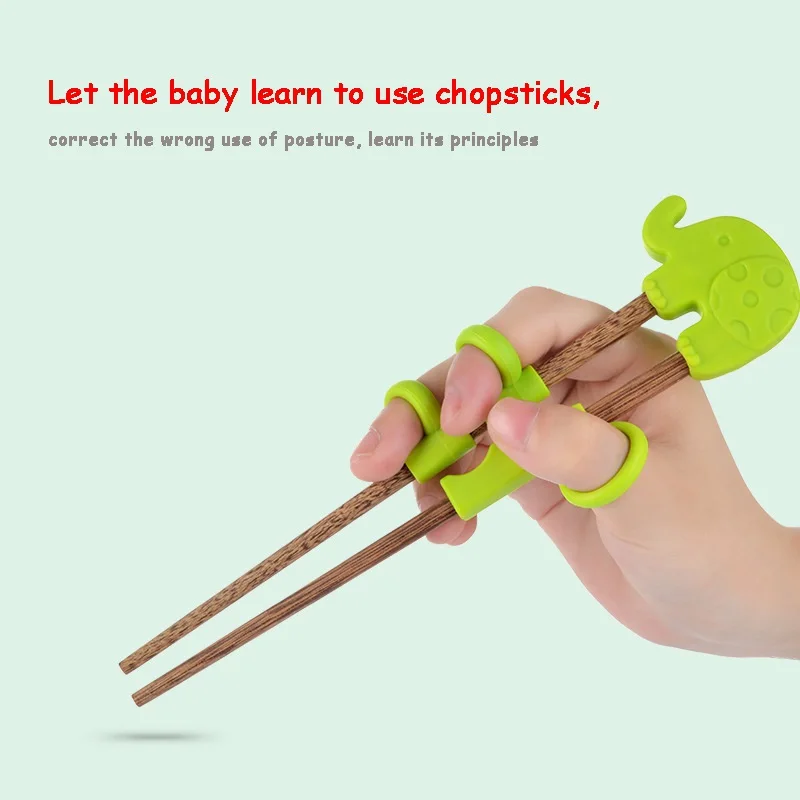

1Pair Cute Children Chopsticks For Kids Baby Wooden Cartoon Learning Reusable Straw Training Chopsticks Home Baby Products
