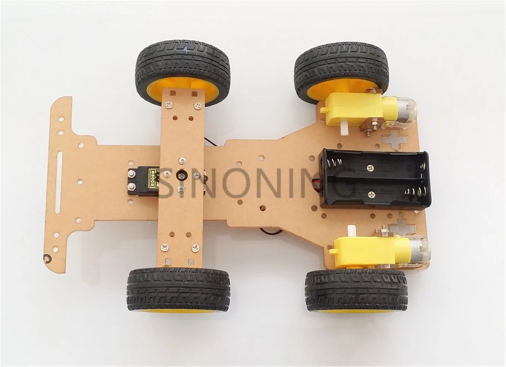 Buy Steering engine 4 wheel 2 Motor Smart Robot Car Chassis kits DIY For Arduino with FUTABA 3003