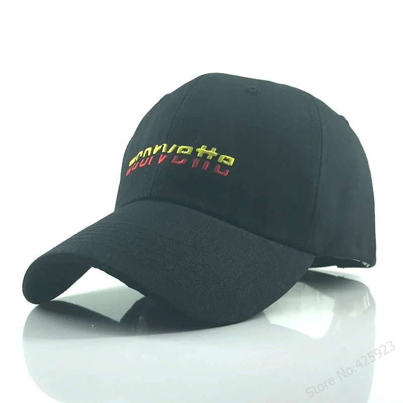 

New arrive style summer 3 colours solid colour Chevrolet Corvette baseball cap embroidery cotton cap hats car fans Caps