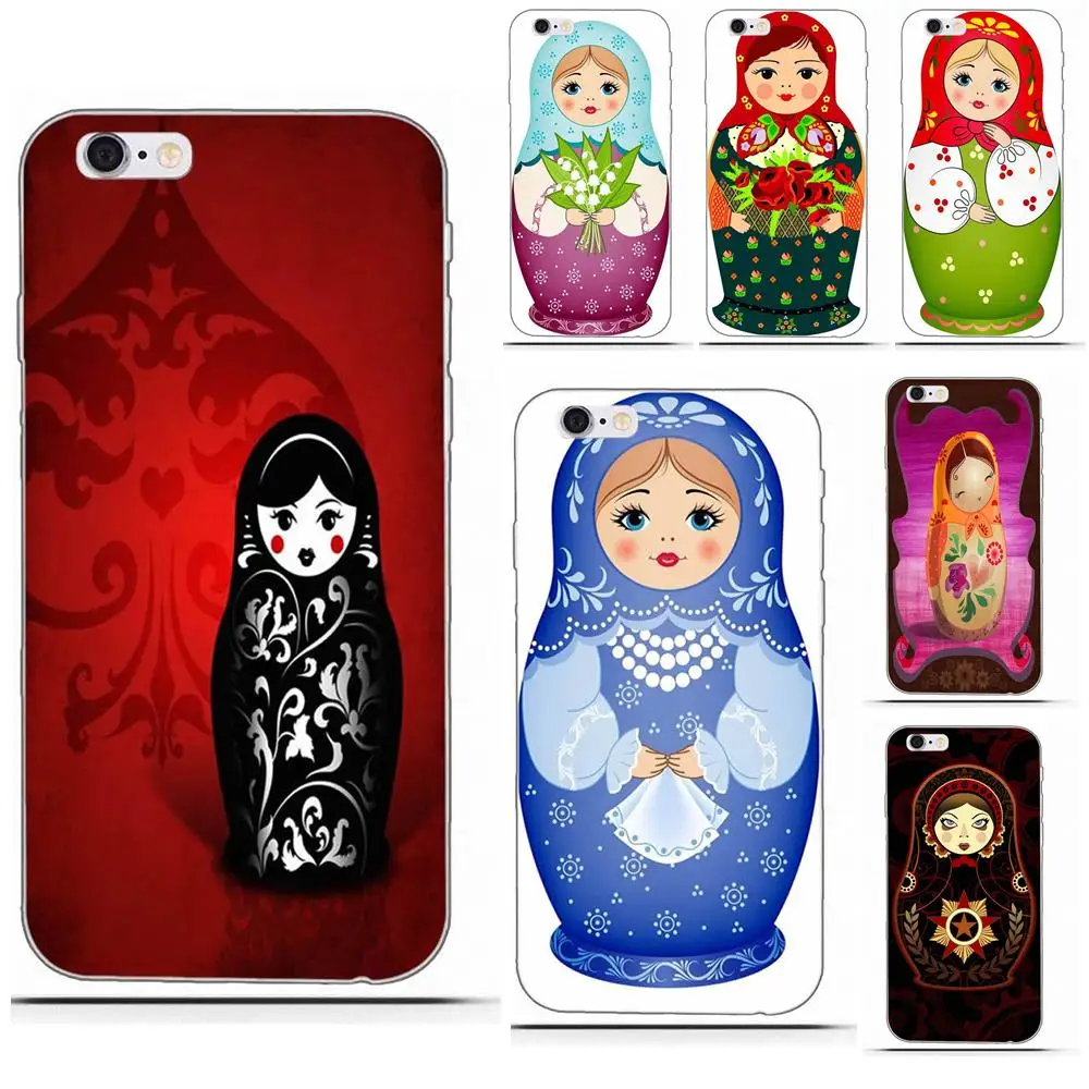Wexoeq красочные русские Матрешки куклы ТПУ чехлы для Apple iPhone 4 4S 5 5C 5S SE 6 6S 7 8 Plus X |