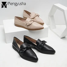 Известный бренд; Туфли-оксфорды на плоской подошве в британском стиле; женские красивые Эспадрильи с украшением в виде банта; женские осенние лоферы; тонкие туфли на плоской подошве с острым носком