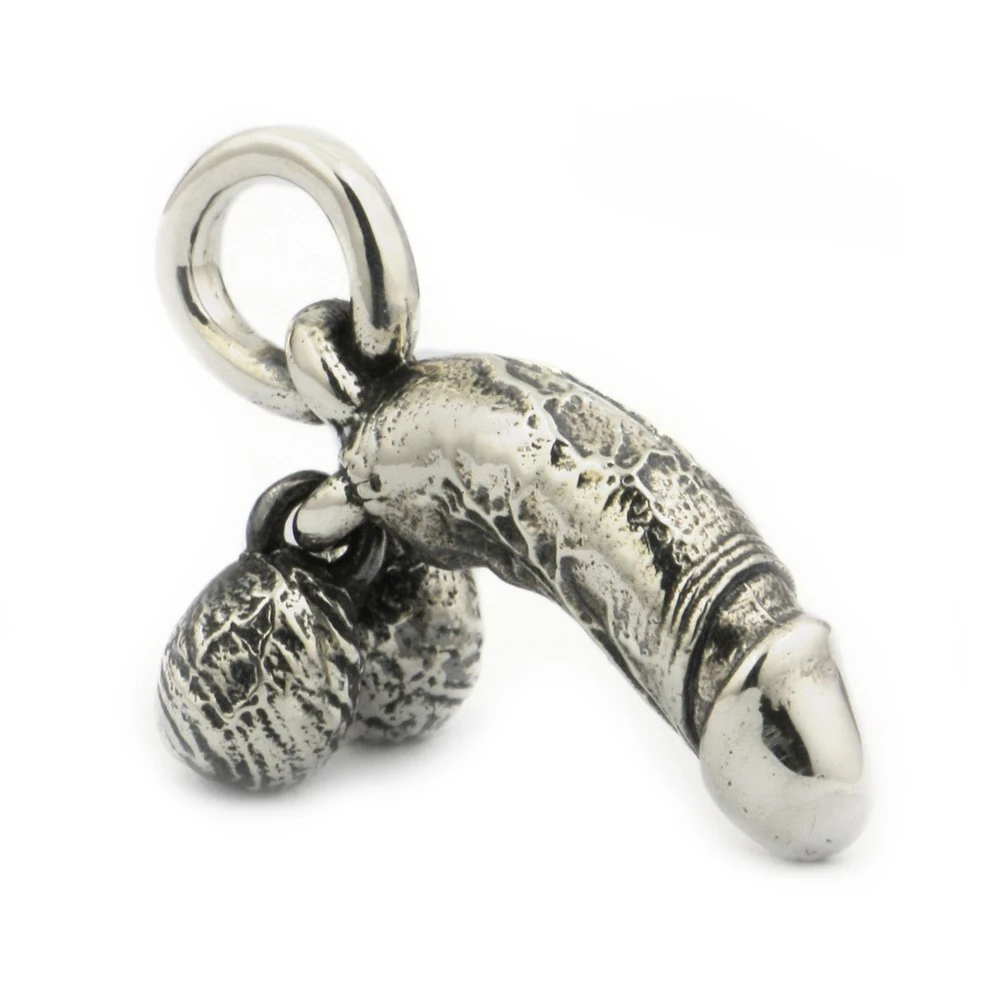 

USA Located Phallus Phallic Pendant 925 Sterling Silver Mens Biker Punk Pendant TA20 JP 4PX