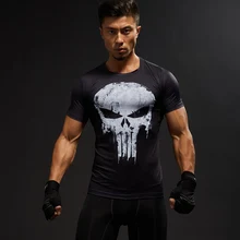 Short Sleeve 3D T Shirt Men T-Shirt Male Crossfit Tops Punisher Superhero Skull Superman tshirt Men Fitness Compression Shirt