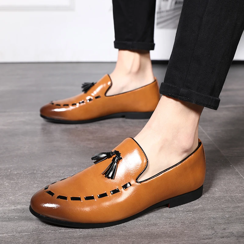 2019 Design Man Tassel Loafers Fashion Handmade Designer Business Leather Shoes Men's Formal Shoes Men Wedding Party Flat 6678# 2019 Design Man Tassel Loafers Fashion Handmade Designer Business Leather Shoes Men's Formal Shoes Men Wedding Party Flat 6678#