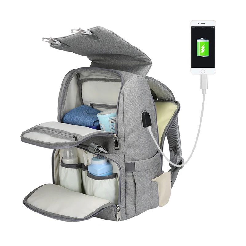 

USB Diaper Bag Baby Care Backpack for Mom Mummy Maternity Wet Bag Waterproof Baby Pregnant Bag Baby Nappy Changing Bag