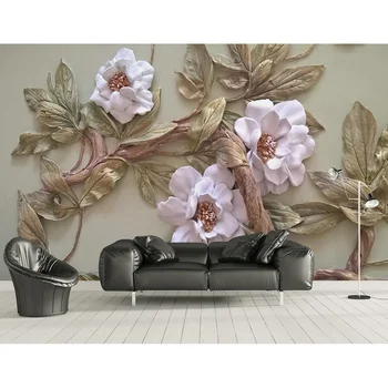 

Embossed Wall Papers 3D Flower Tree Photo Wallpaper Mural Living Room Bedroom Carta Da Parati Self Adhesive Vinyl/Silk Wallpaper