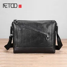 AETOO Men's bag Leather single shoulder bag male trend fashion casual oblique cross Baotou layer cowhide bag AETOO Men's bag Leather single shoulder bag male trend fashion casual oblique cross Baotou layer cowhide bag