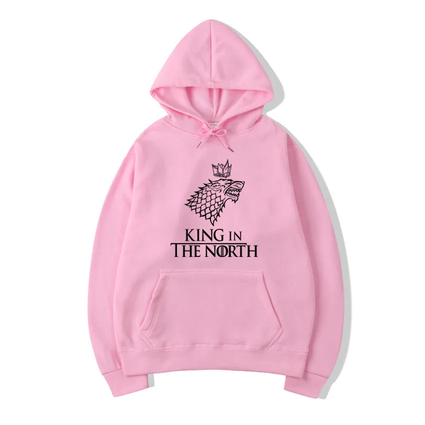 Game of Thrones Wolf Fashion Thin Hoodies Stark Winterfell 100% Cotton Hip Hop Sweatshirts Winter Is Coming Black Clothing
