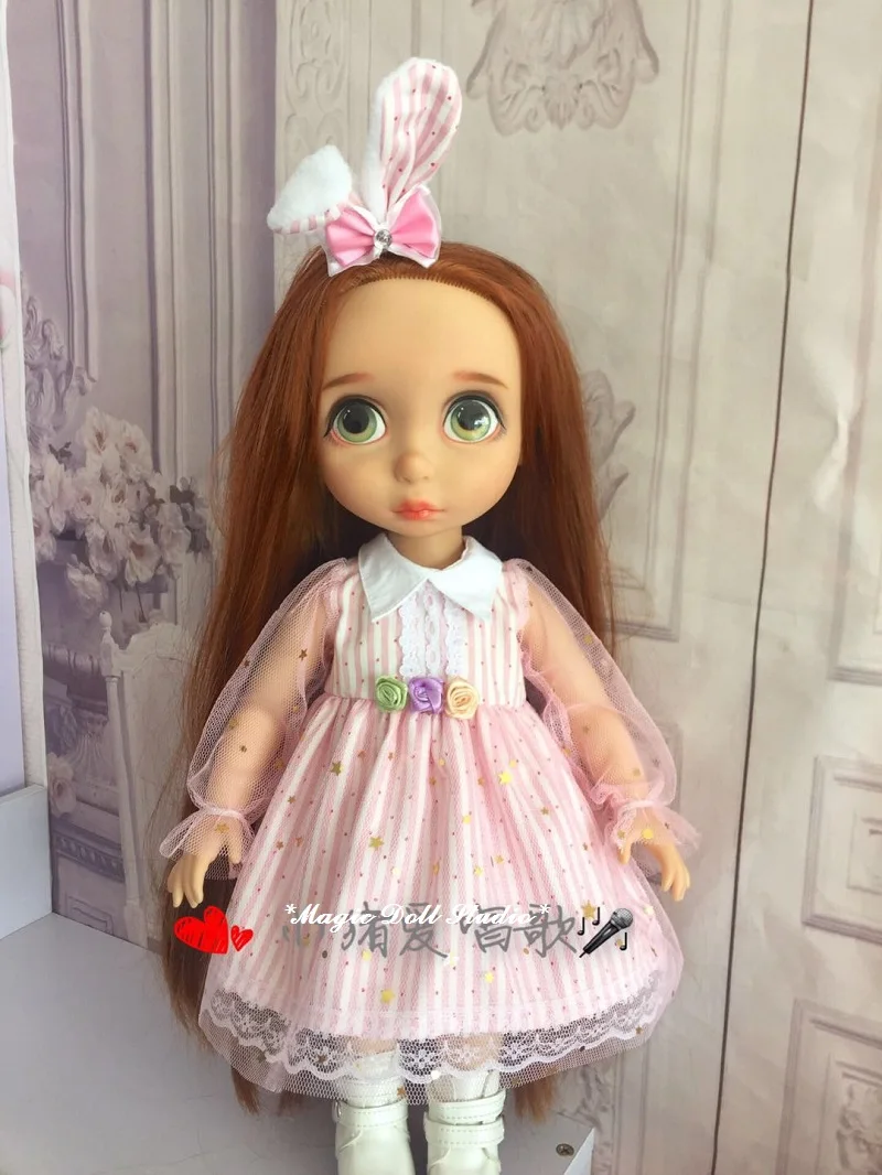 [DY181] 1" Принцесса Кукла Одежда# звезда Сетчатое платье и заячьи ушки набор подходит для 16" Fashin кукла для розничная