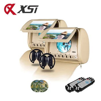 

XST 2PCS 9 Inch Car Headrest Monitor MP5 DVD Player Zipper Cover TFT LCD Screen with same screen USB/SD/IR/FM /Speaker/Game