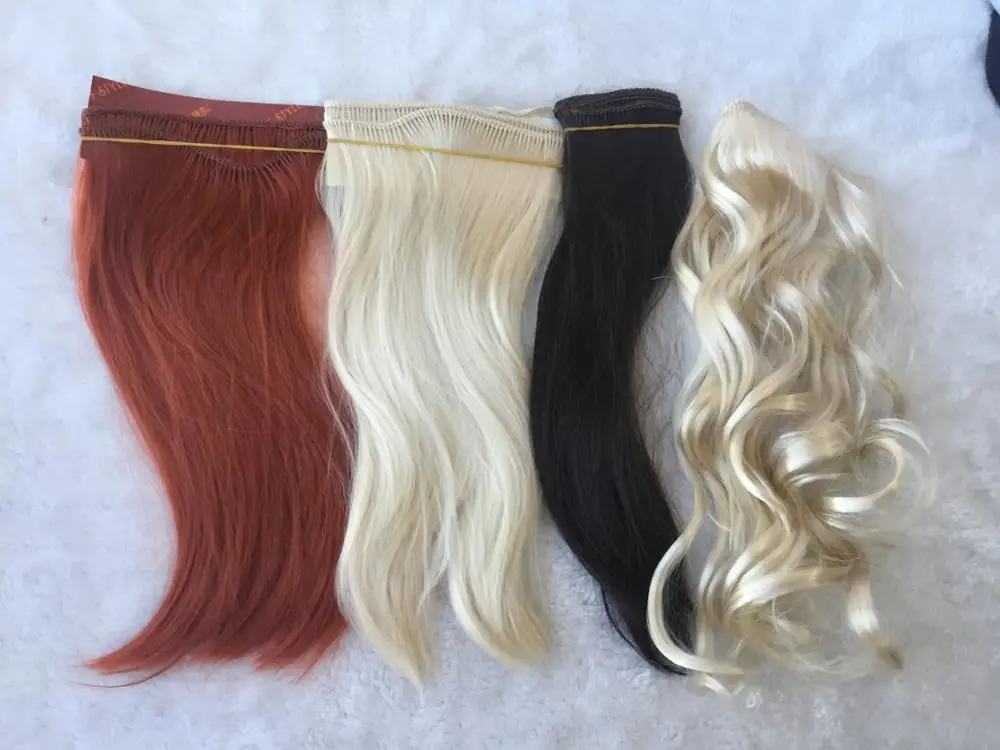 5pcs/lot,New Arrival 5.9039.37Heat Resistant Spiral Curly Synthetic Hair Weft for Handcraft DIY Doll Wig 