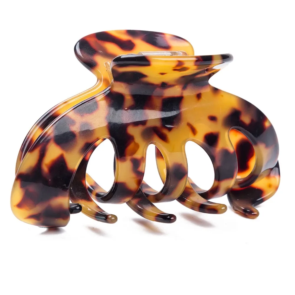 3,6 "Celluloid большой размеры Роскошные ручной работы французский дизайн Элегантный Зажимы для волос черепаха в виде ракушки интимные