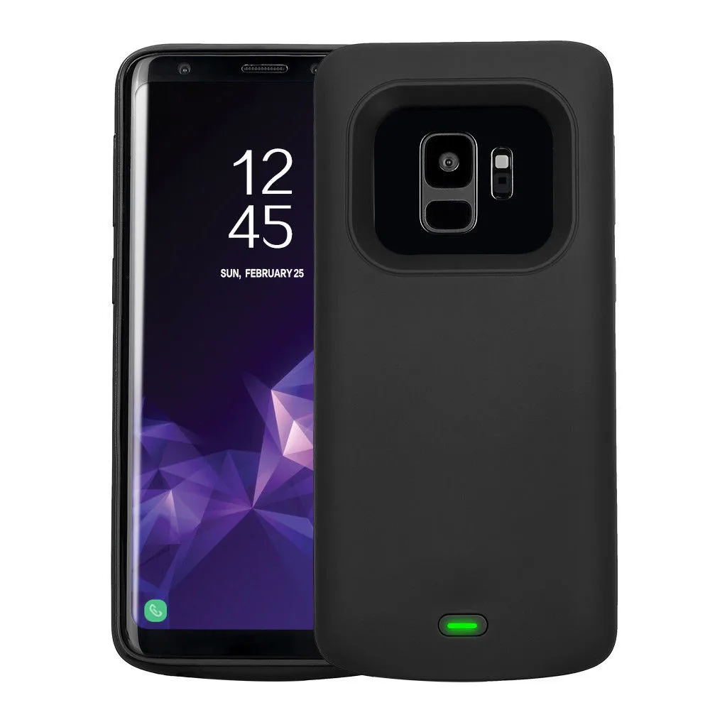 

4700mAh Extended Battery Case Rubber ABS Metal Phone Charging Cover for Samsung Galaxy S9 5.8inch Li-polymer External protective