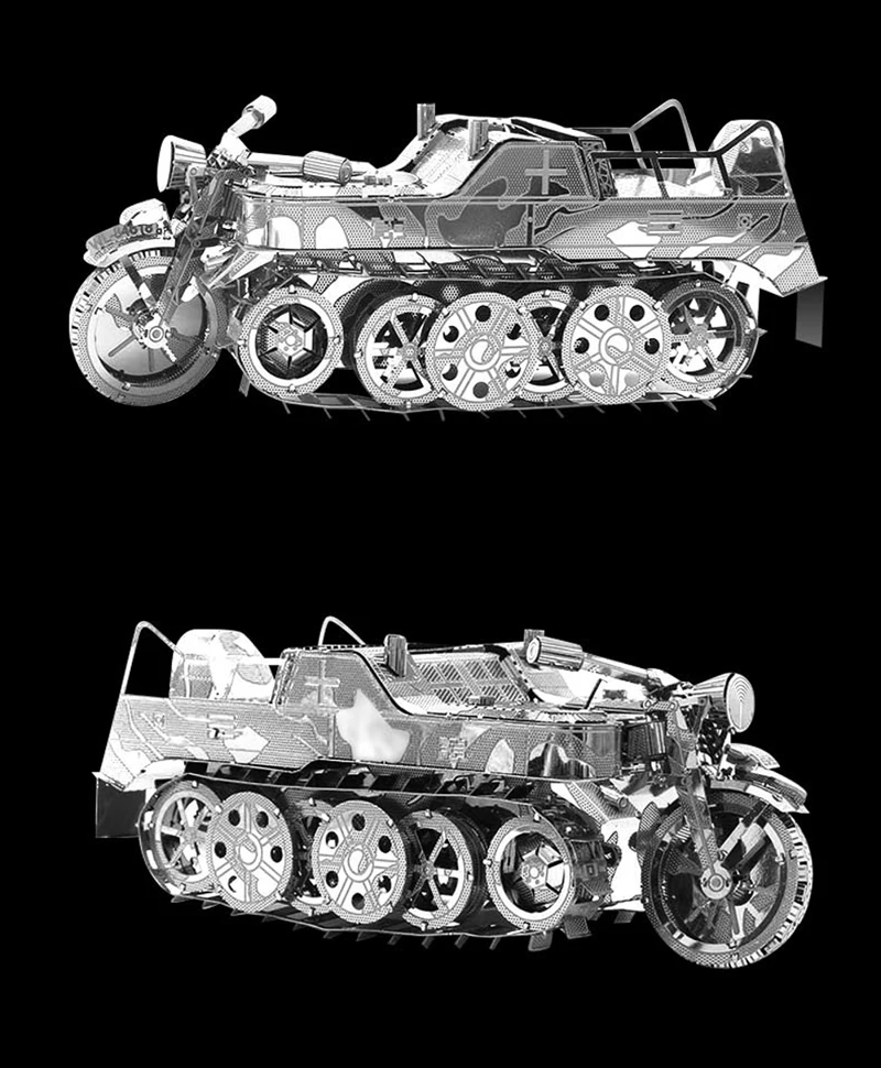 2шт набор HK Nan yuan 3D металлическая головоломка nautilus& SD. KFZ.2 Kleines kettenkraftrad DIY лазерные режущие пазлы головоломки подарочные модельные игрушки