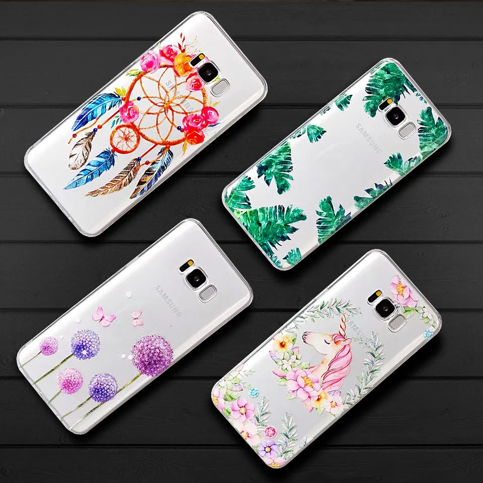 Phone Case For Samsung Galaxy S5 S7 Edge Transparent Printing Drawing S8 Plus NOTE 8 Cases |