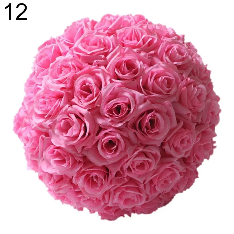 8 дюймов свадебные искусственные розы Шелковый цветочный шар висячие украшения центральный Прямая поставка - Цвет: Pink