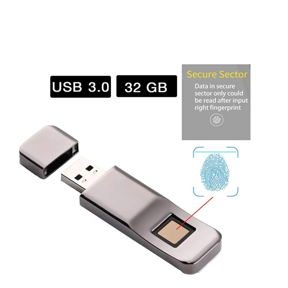 USB3.0 32GB U диск устройство для хранения данных защита безопасности USB флэш-накопитель с функцией шифрования отпечатков пальцев замок отпечатков пальцев