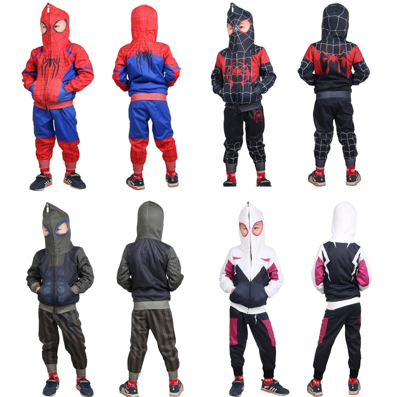 

Boy Children Clothing Set 2pcs Hoodie+Pants Cartoon Spiderman Sports Suit Kid's Hooded Sweater Tracksuit Cosplay Costume 3-10Y