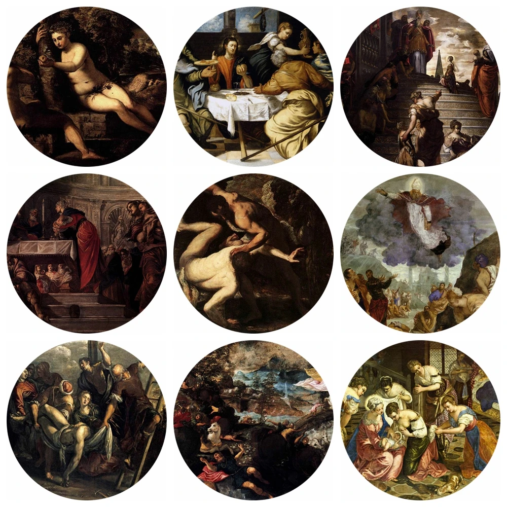 

20pcs 12~40mm Artist Tintoretto Art Paintings Collection Portrait Of Marco Grimani Glass Cabochon DIY Jewelry Findings