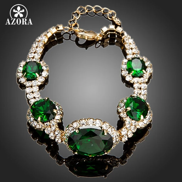 

AZORA Famous brand Oval cut CZ Stone Luxury Bracelets TS0054