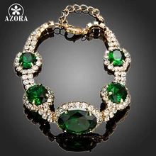 AZORA известный бренд овальной огранки CZ камень Роскошные браслеты TS0054