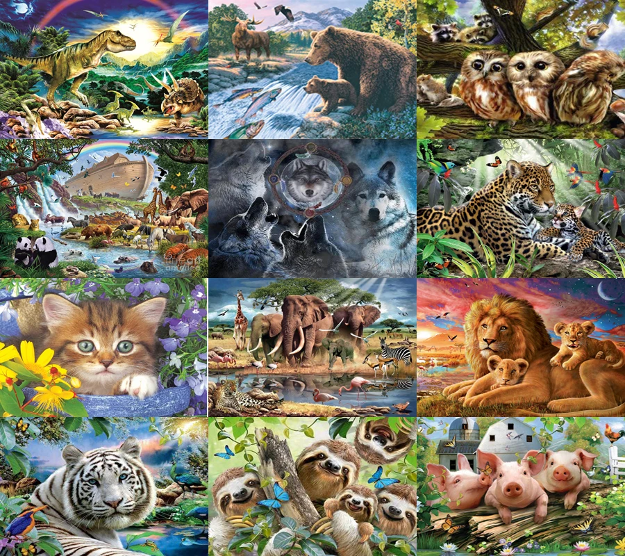 

Full Square&round 5D DIY Diamond Painting Lion Tiger Wolf Pig Bear Owl cat Diamond Embroidery Cross Stitch Mosaic Sticker Gift