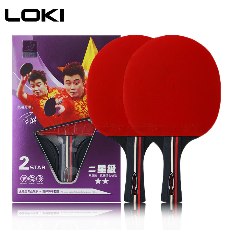 وكي 2 نجمة تنس طاولة مضرب مجموعة 2 pcs المبتدئين التدريب بينغبونغ بات الهواة بينغ بونغ مضرب وكي 2 نجمة تنس طاولة مضرب مجموعة 2 pcs المبتدئين التدريب بينغبونغ بات الهواة بينغ بونغ مضرب