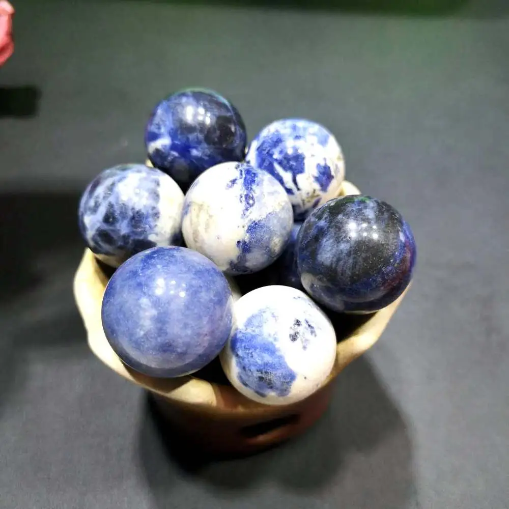 

nuture mini blue-veins sodalite sphere healling 6-7pieces