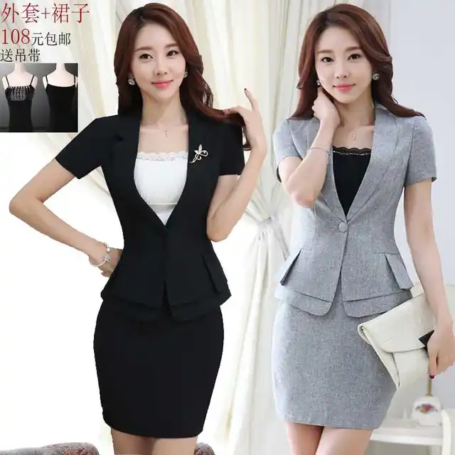 Blazer Suits Women Skirt Summer Office Wear Short Sleeved Blazer Suits Women Skirt Summer Office Wear Short Sleeved With Y Mini Business Suit