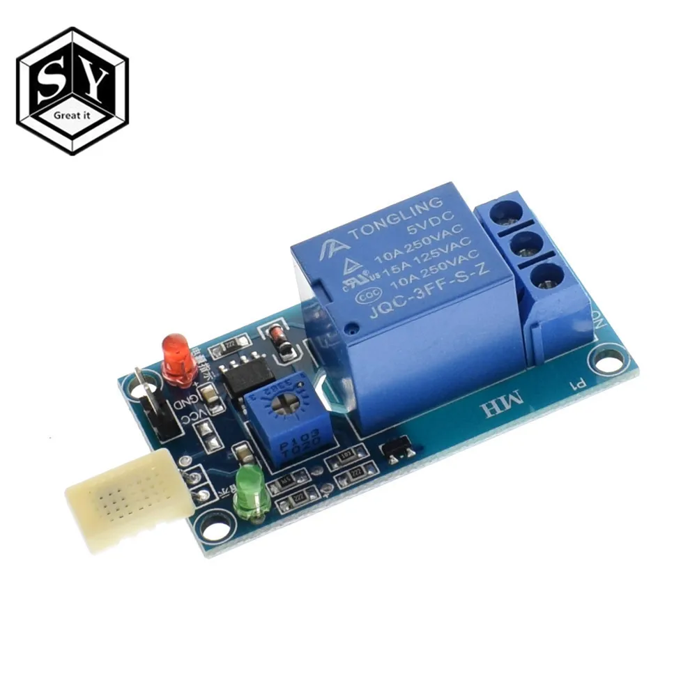 

1PCS Great IT HR202 DC 5V 1 Channal 1CH Humidity Sensor Switch Relay Module Control Board Humidity Sensor Module