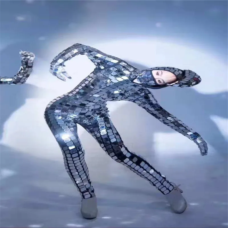 

CC10-1 Ballroom dance women costumes mirror suit singer stage show wears catwalk models performance clothes dj party bar dresses