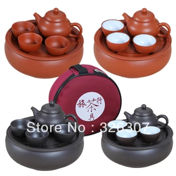 

Free shipping Purple travel tea set portable kung fu tea set teapot tea set auto supplies