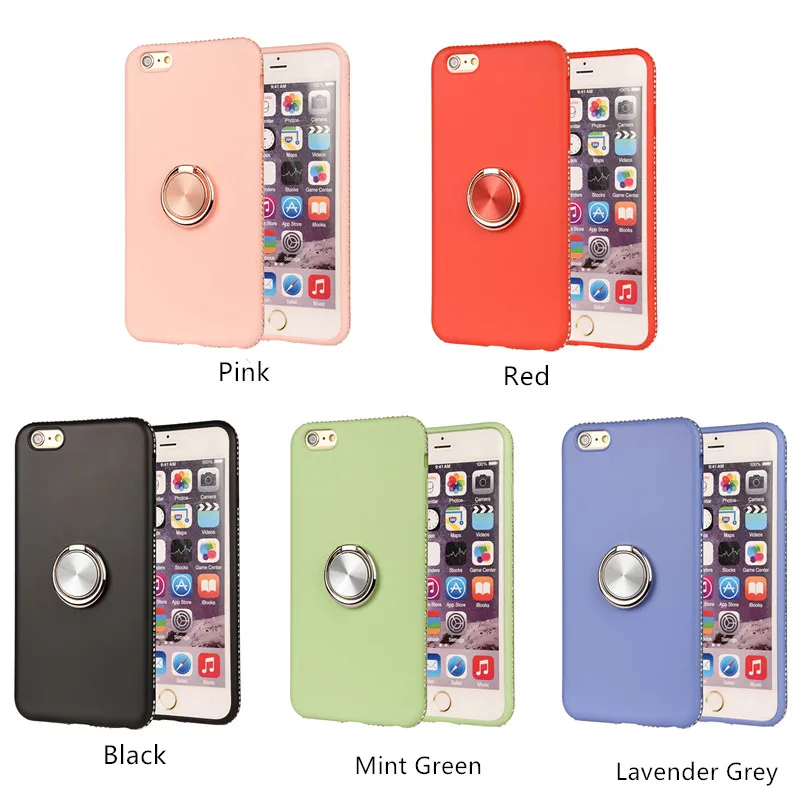 

Conelz For iPhone X XS iPhone XR iPhone XS Max Bling Rinestone Diamond Case Cover Ring Grip Liquid Silicone Protective Back Case