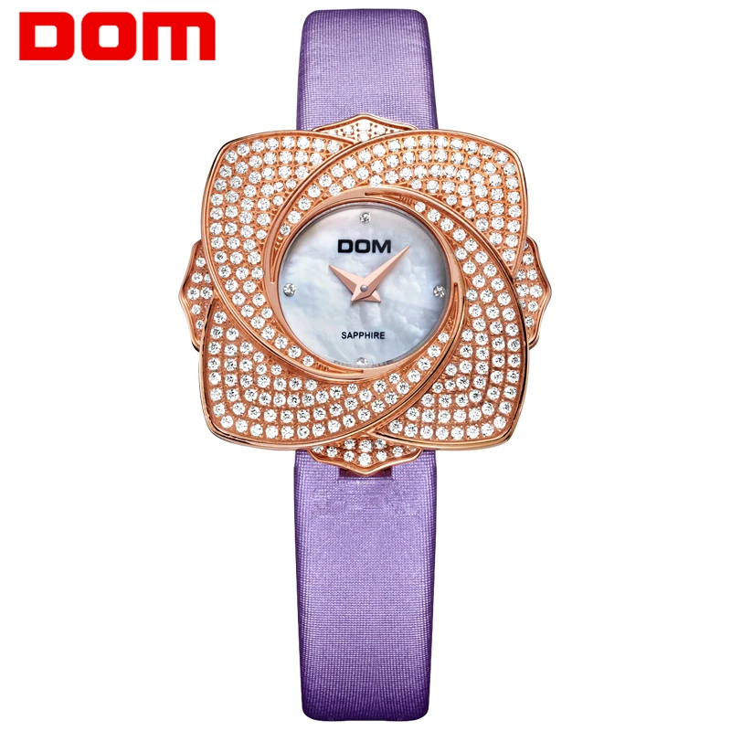 

DOM Top Brand quartz Watch for women luxury Exquisite waterproof style watches hot fashion leather sapphire crystal clock G-637