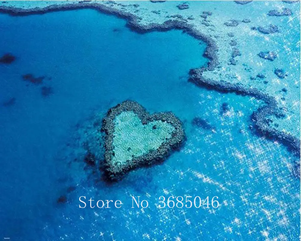 5D DIY мозаики алмаз живопись Ocean остров любви горный хрусталь вышивка крестом