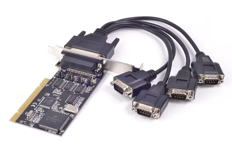 

PCI в 4 порта RS232 Серийный адаптер DB9 COM MCS9865 чипсет с вентиляторным кабелем