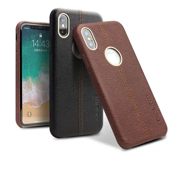 

QIALINO Genuine Leather Flip Case for iPhone XS Luxury Ultra Slim Phone Case for iPhone Xs Back Cover Handmade Coque capa