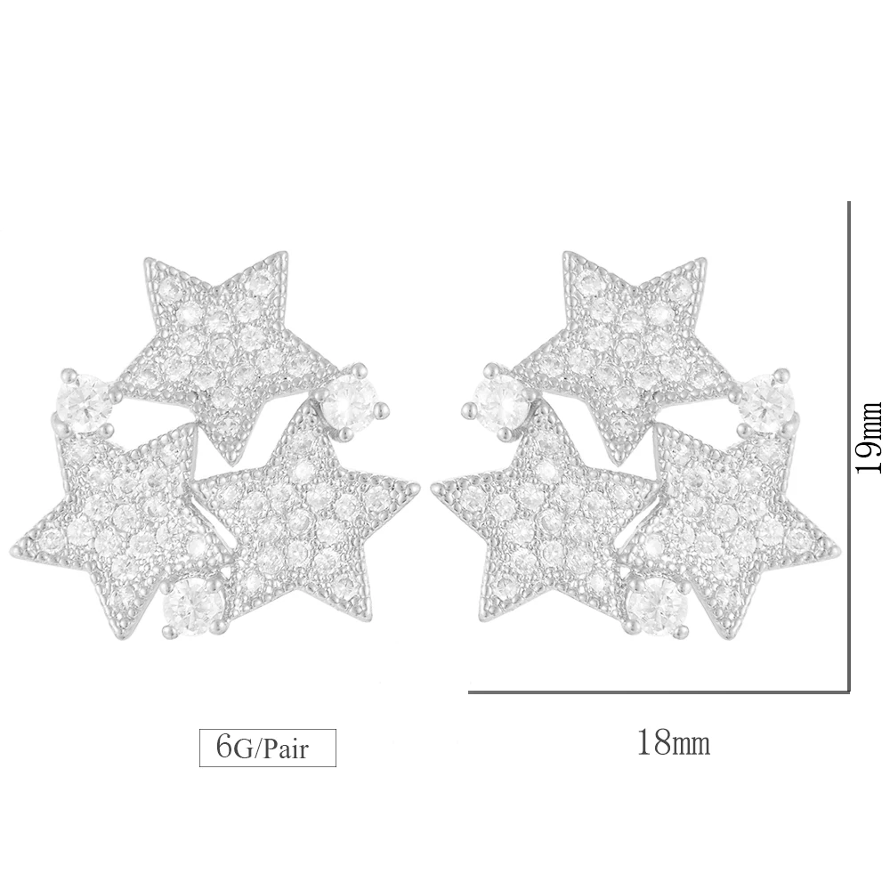 GODKI 19 мм Роскошные звезды кластер полный Mirco кубического циркония свадебные для женщин вечерние переодевание серьги Мода высокое ювелирное изделие