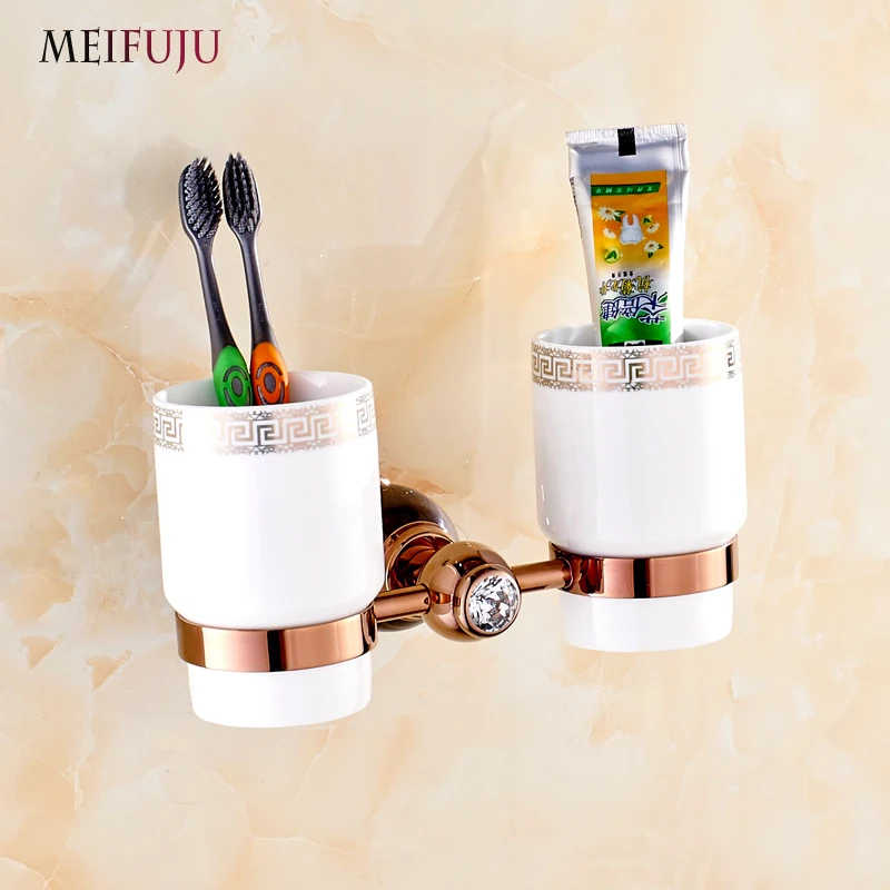 New Arrival Jade Toothbrush Holder Brass Ceramic Cup Tumbler Holders
