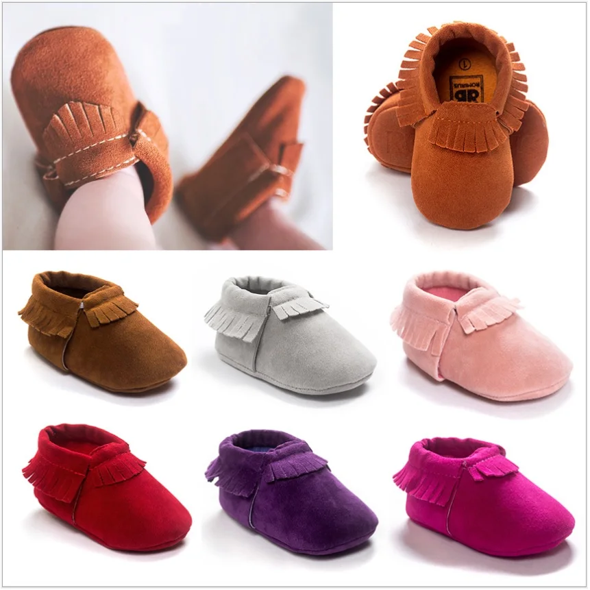 

2020 Baby First Walkers Newborn Shoes Toddler Soft Boys Sport Shoe Scrub Tassel Bebe Moccasins Solid Fringe Socks Infant Sneaker