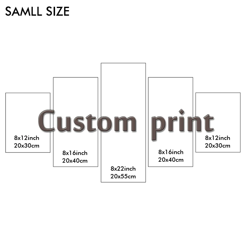 Billig Artcozy 5 Panel Benutzerdefinierte Druck Wasserdicht Leinwand Malerei Wandkunst Bilder Wohnkultur Spray Drucke Kunststoffrohr Verpackung