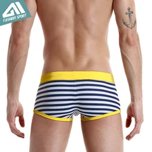 Seobean Летняя мужская одежда для плавания полосатые спортивные мужские плавки с низкой посадкой Мужской купальный костюм пляжный костюм шорты для плавания для мужчин SE51